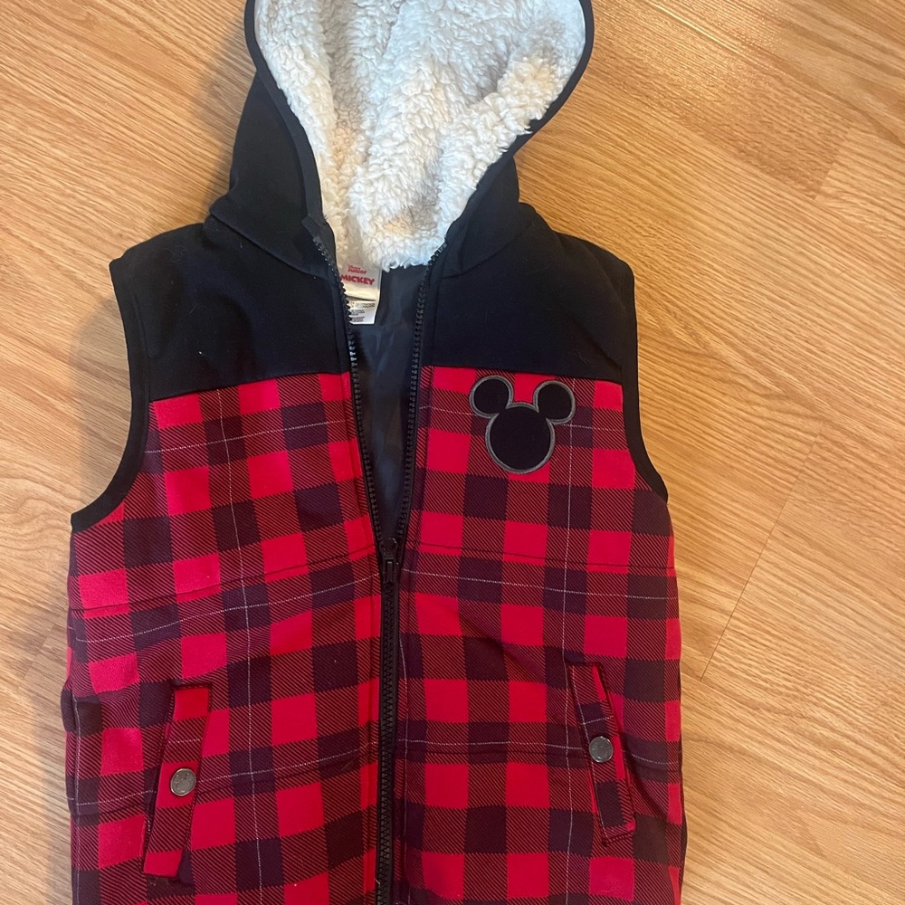 Disney Junior Mickey Mouse Checkered Vest Size 6